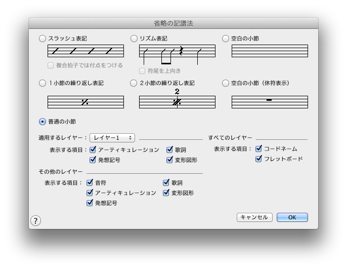 省略の記譜法