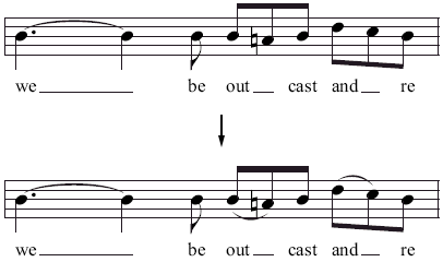 音引き線へのスラーの追加プラグインで作成されたスラーの例